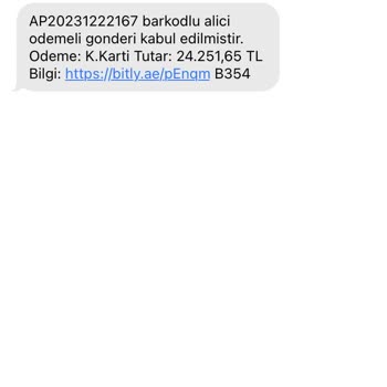 PTT Kargo Telefonuma Gönderilen SMS İle Bağlantım Yoktur.