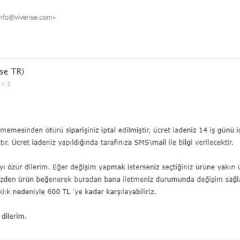 Vivense Yapılmayan Para İadesi