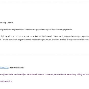 Vivense Yapılmayan Para İadesi