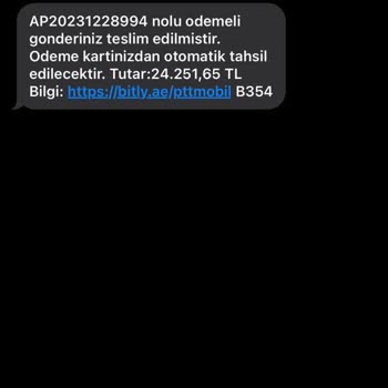 HRAHIMEMTAL (SMS) PTT Linki Olan Gönderi/Teslimat Mesajı