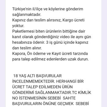 Evde Ekişi Paketleme Evde Ürün Paketleme İşlemleri İle İlgili Şikayet