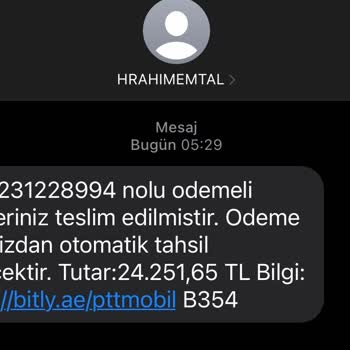 PTT Kargo AP20231228994 Numaralı Ödemeli
