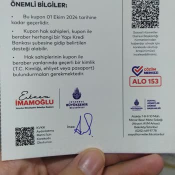 İBB - İstanbul Büyükşehir Belediyesi 2000 TL Kupon Sosyal Yardımı Alamıyorum