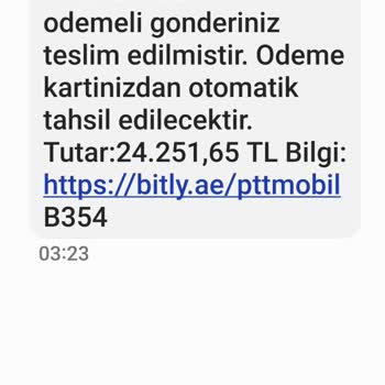 PTT Kargo PTT Mobil Adı Altında Sahte Mesajlar