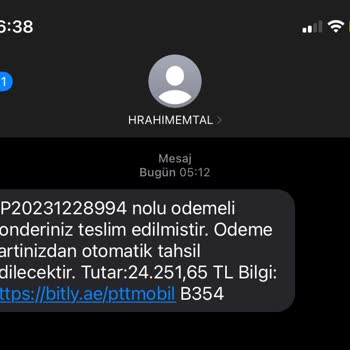 PTT Kargo Sahte Mesaj Geldi