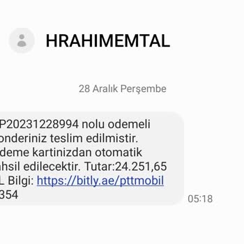 Hrahımemtal (SMS) Mesaj Geldi