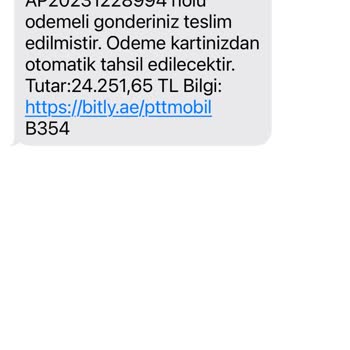 Hrahımemtal (SMS) Bilgim Olmayan Kargo Şirketi Mesajı