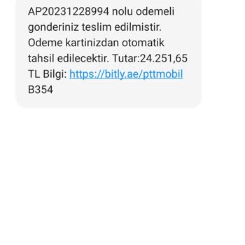 Hrahımemtal (SMS) Sahte Kargo Mesajı Ve Yüksek Tutarlı Ödeme