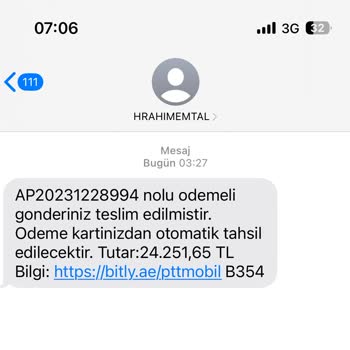 PTT Kargo Haksız Ödeme Talebi İle Karşı Karşıyayım