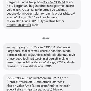Aras Kargo Pişmanlıktır. Gece Gece Rahatsız Edilmek