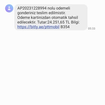 PTT Kargo Sahte Kargo Ve Ödeme Tahsil Mesajı