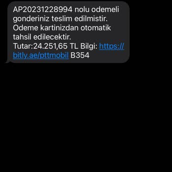 PTT Kargo Sahte Kargo Mesajıyla İlgili Mağduriyetim.