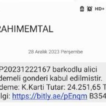 Hrahımemtal (SMS) Sahte Kargo Mesajıyla Mağduriyetim!