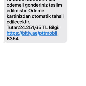 PTT Kargo Sahte Mesaj Kredi Kartından Para Çekme