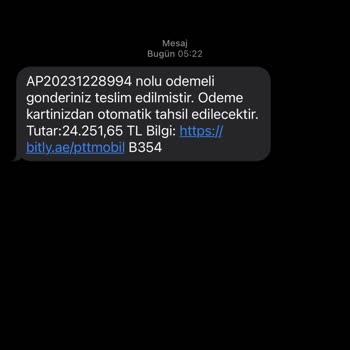Hrahımemtal (SMS) Almadığım Ürünün Teslim Edilip Kartımdan Otomatik Çekileceği Yazıyor
