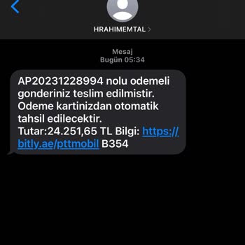 Hrahımemtal (SMS) İstenmeyen Kargo Mesajı