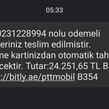 PTT Kargo Yalancı Kargo Mesajı