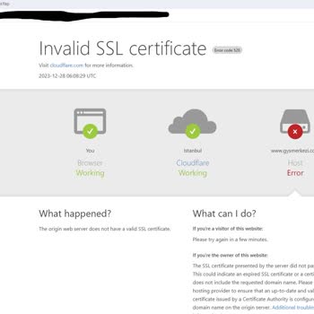 GYS Merkezi Sitesi- Invalid SSL Certificate Hatası