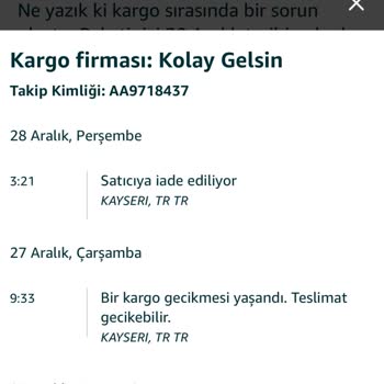 Amazon Türkiye Sipariş Göndermiyor