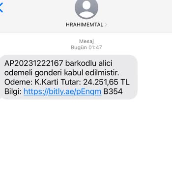 PTT Kargo PTT'den Şüpheli İşlem Şikayeti Bilgim Dışındadır Ödeme:24.251,65 TL