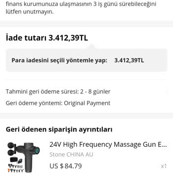 Aliexpress Param İade Olmadı