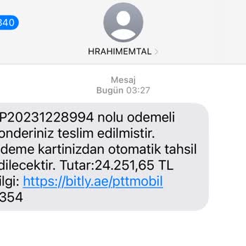 Hrahımemtal (SMS) Gelen Mesaj