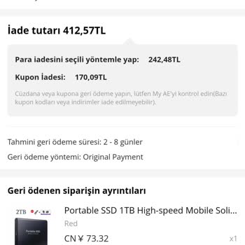 Aliexpress Para İadesi Sorunu