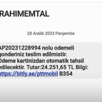 Hrahımemtal (SMS) Sahte Kargo Mesajı Mağduriyeti