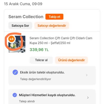 Seram Collection Eksik Sipariş Teslimatı Ve Cevaplanmayan Mesajlar.