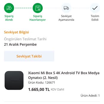Avansas Kargoya Verilmeyen Ürün