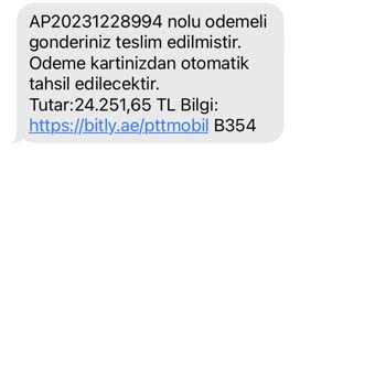 Hrahımemtal (SMS) Bilmediğim Firmadan PTT Kargo Mesajı