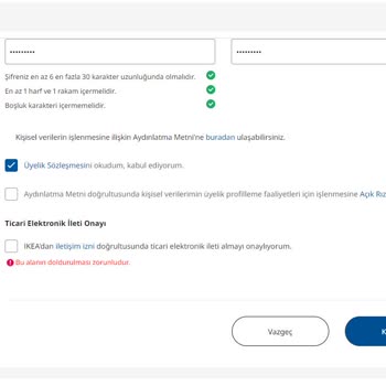 IKEA E-ticaret Sitesinde Ticari İleti Onayı Zorunluluğu