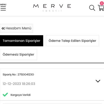 Merve Tekstil Siparişim Hala Yok