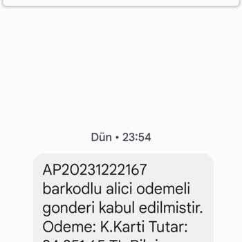 Hrahımemtal (SMS) Kargo Mesaj Bilgim Dışı