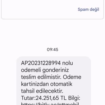 PTT Bank PTT Mesajı Güvenlik Tehdidi İçeriyor