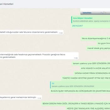 Avva Ürün İadesi Veya Bedeli Geri Ödeme İşlemi Yapmıyor