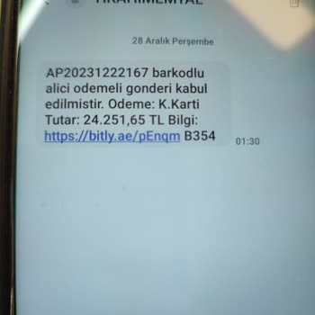 Hrahımemtal (SMS) Alakam Olmadığı Halde Gelen Kargo Mesajı