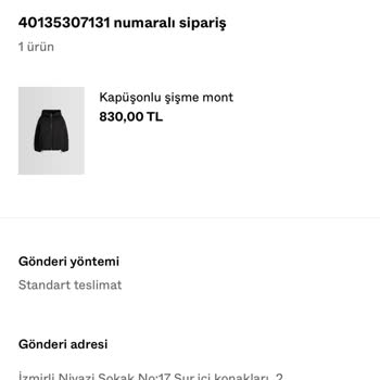 Bershka Mağduriyetim Para İadesi Mont