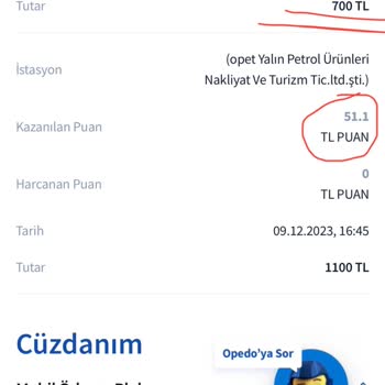Opet'in 50 TL Yakıt Puanı Kullandırmaması!