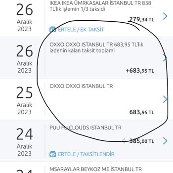 OXXO İptal Edilen Ürün