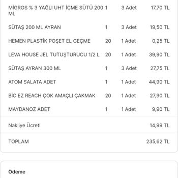 Migros Gönderilen Ürünlerin Kalitesizliği