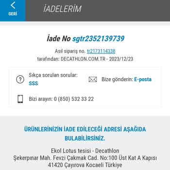 Para İadesi Yapılsın Decathlon