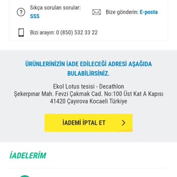 Para İadesi Yapılsın Decathlon