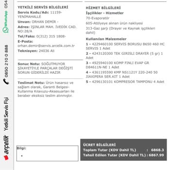 Arçelik Buzdolabımı Tamir Etmiyor!