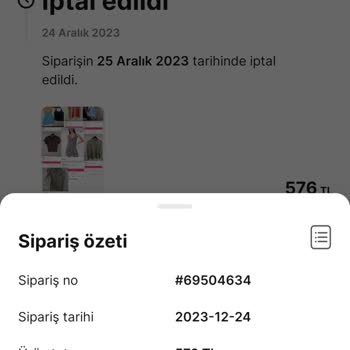 Dolap Sipariş İptali Sonrası İade
