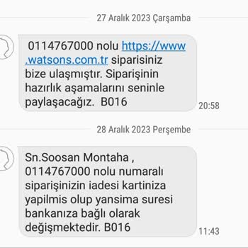 Watsons 'Dan Çok Şikayetçiyim