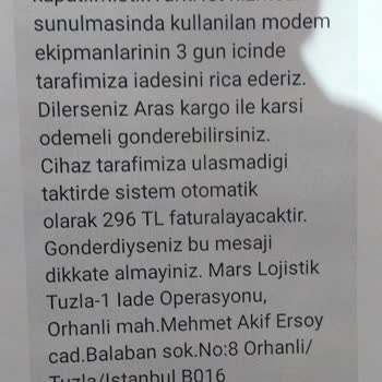 TurkNet Zamanında Gönderilen Modem İçin