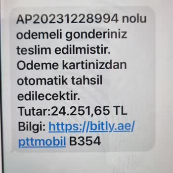 PTT Kargo Sahte Kargo Mesajı Ve Yüksek Tutarlı Alışveriş Şaşkınlığı