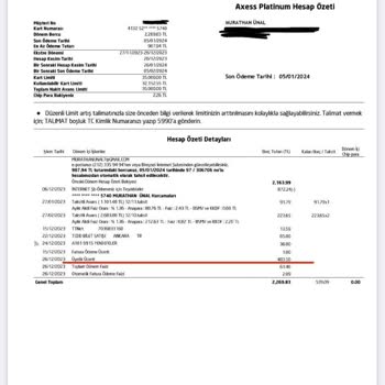 Akbank Axess Kredi Kartı Üyelik Ücreti