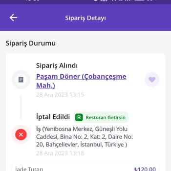 GetirYemek Mağduriyeti